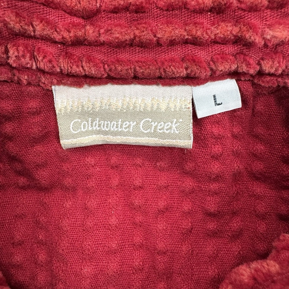 VTG COLDWATER CREEK Cordory Jacket mens Large Button Down Red Pockets Dadcore - Picture 5 of 10